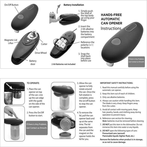 Automatic Electric Can & Jar Opener – One-Touch, Hands-Free Kitchen Tool